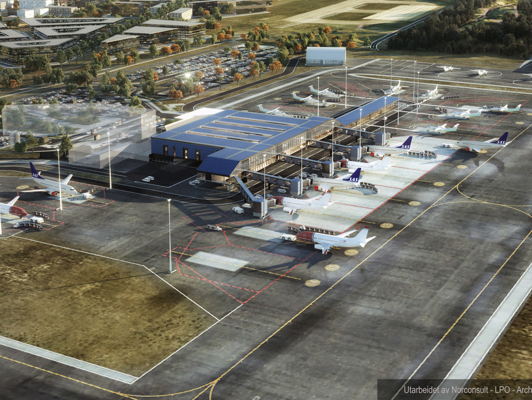Skissebilete av korleis nye Bodø lufthamn kan bli